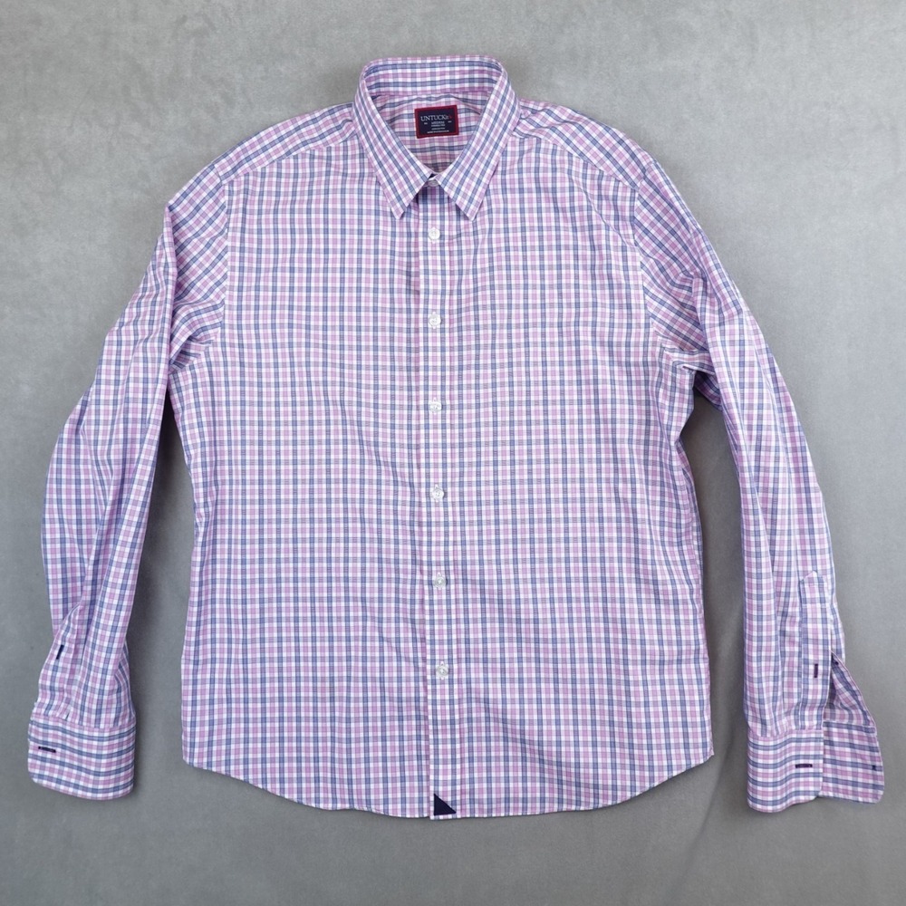 UNTUCKit Shirt Mens Medium Wrinkle Free Long Sleeve Button Up Dolcetto